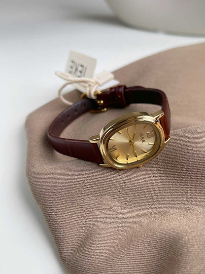 Montre Vintage en Cuir Marron