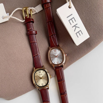Montre Vintage en Cuir Marron