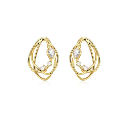 Boucles d'Oreilles en Or Entrelaçées