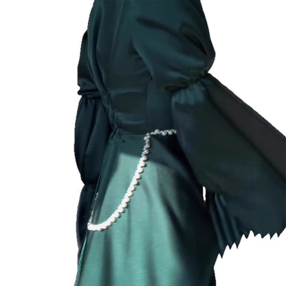 Robe Élégante Vert Paon – Charme et Raffinement